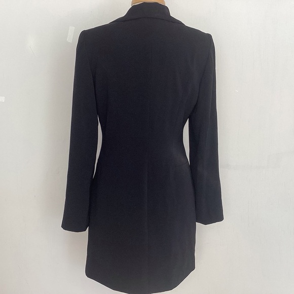 Tempo Paris long fitted power classic tailored two button lined black blazer 6 - Picture 4 of 10